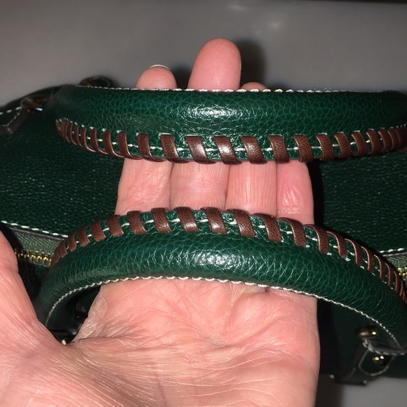 Dooney & Bourke small Sorrento Satchel in Forest Green with Strap - Picture 9 of 11